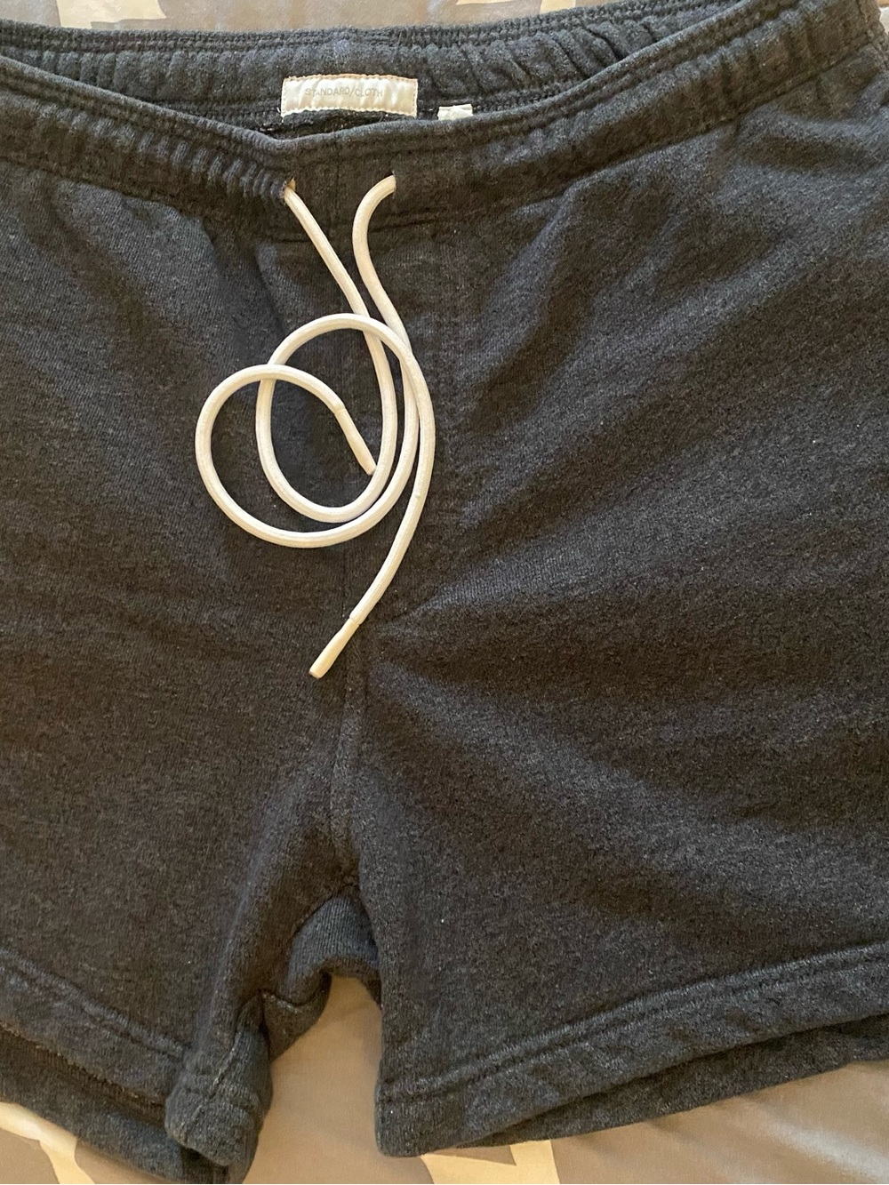 Mens Charcoal Drawstring Lounge Shorts - Standard Cloth Size L